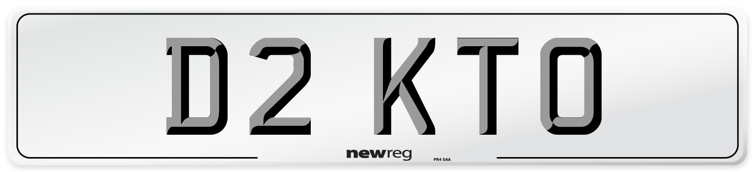 D2 KTO Number Plate from New Reg